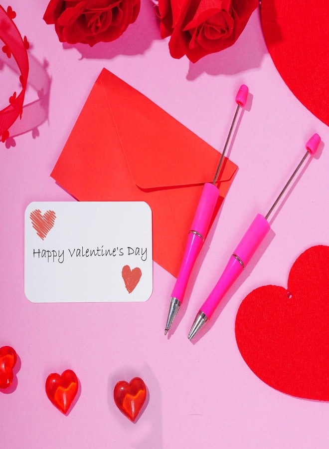 jiebor 30Pcs Hot Pink Beadable Pens Plastic Bead Pen Black Ink Ballpoint Pens Diy Pens Cute Cool Pens for Kids Girls Students Teacher Bridal Graduation Gift Office School Supplies - Image 4