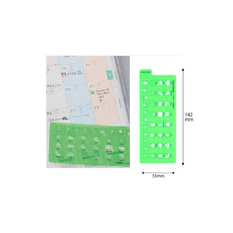 Kokuyo JIBUN_TECHO Goods, Template Stencil, Icon & Plan Version, Shared Size, Japan Import (NI-JG7-1/2) - Image 5