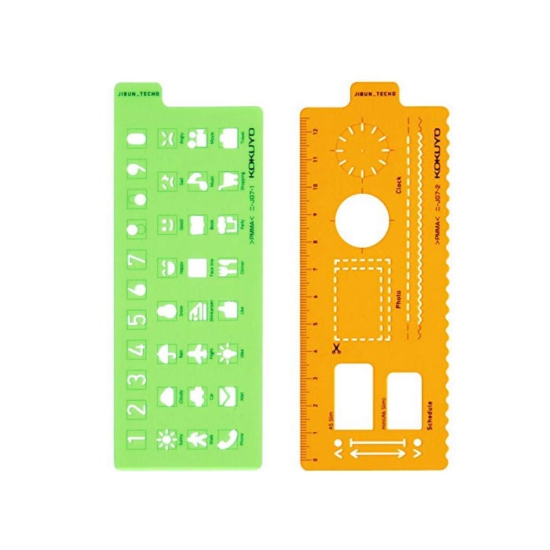 Kokuyo JIBUN_TECHO Goods, Template Stencil, Icon & Plan Version, Shared Size, Japan Import (NI-JG7-1/2) - Image 1