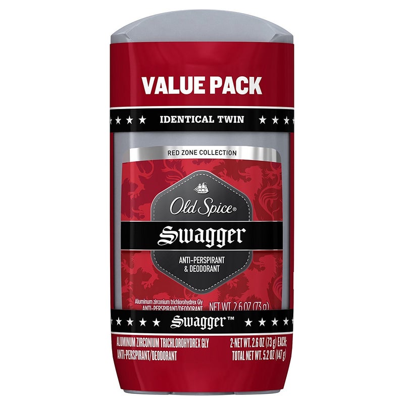 Old Spice Antiperspirant Deodorant for Men 247 Sweat  Odor Protection 247 Lasting Freshness Invisible Solid Swagger with Cedarwood Scent 26 oz Pack of 2