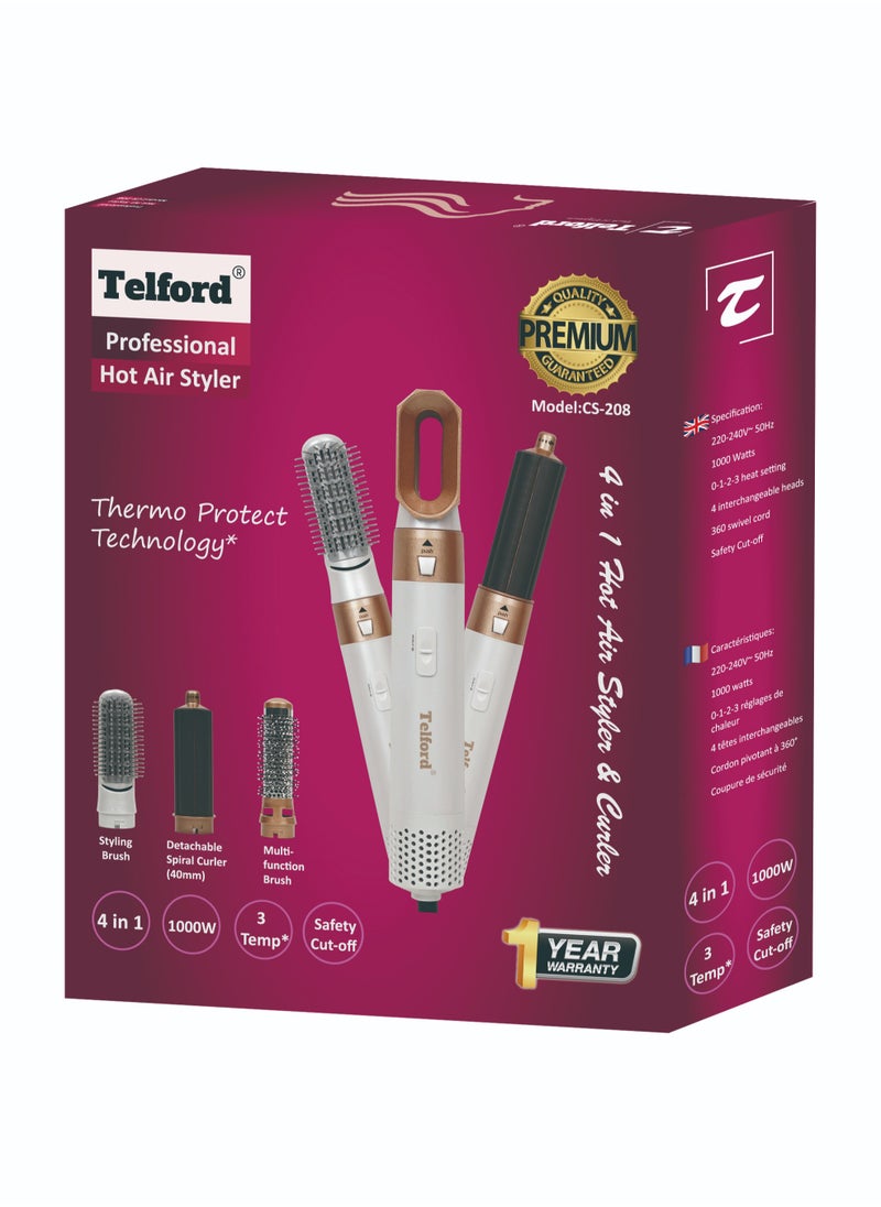TELFORD - Hot Air Styler 4 in 1 (Dryer/Curler/Straightener/Volumizer) 1000 Watts - Image 1
