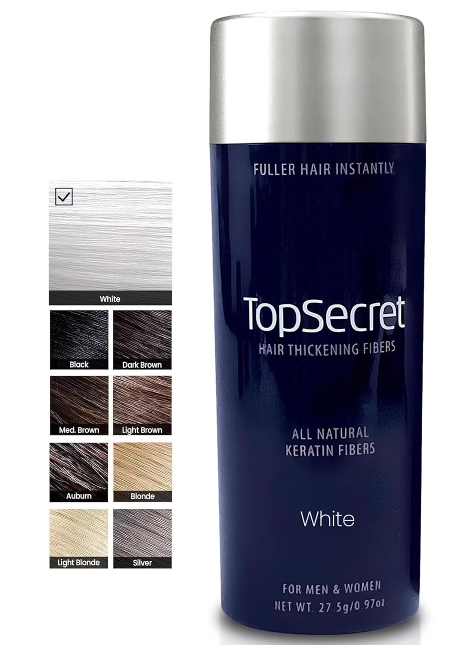 Top secret - Top Secret Hair Thickening Building Fibers Refills  Undetectable  Natural Hair Filler  for Men  Women  Instantly Fill In Fine Thinning Hair  Weather  Sweat Resistant White Large - Image 1