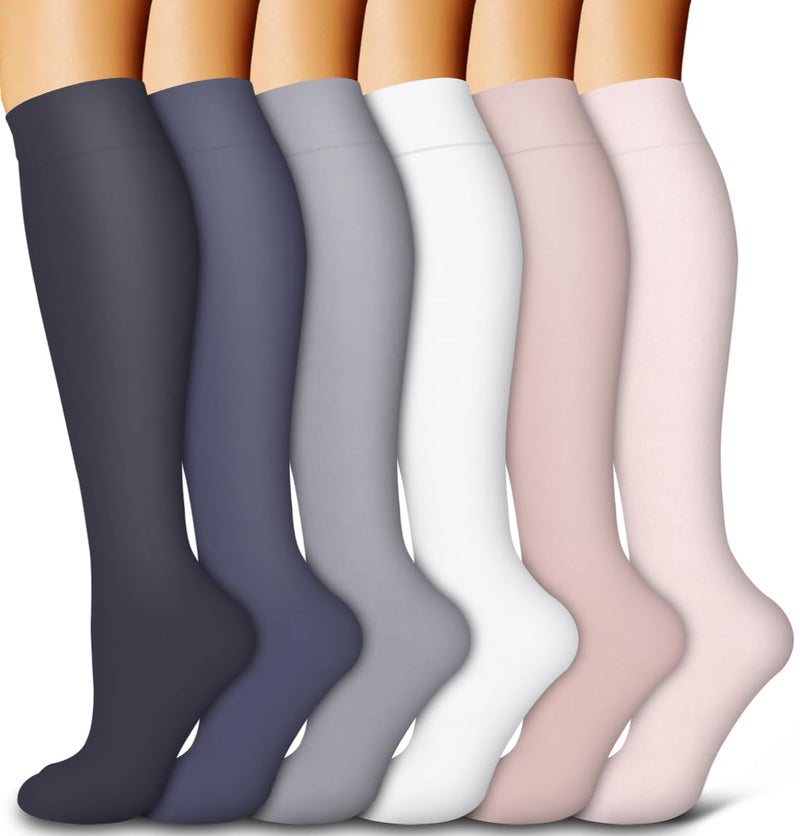 Bluemaple 6 Pack Copper Compression Socks for Women and Men Circulation-Best Support for Medical, Running,Nursing,Athletic - Image 1