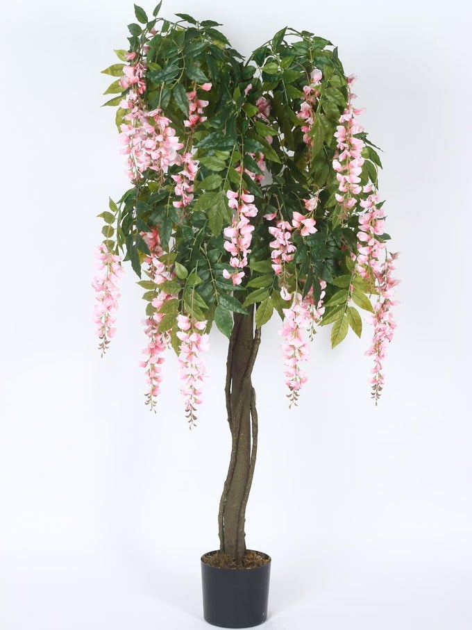 ARTIFICIAL REALISTIC PINK WISTERIA TREE FAUX PLANT FOR INDOOR DCOR WITH POT 180 CM TALL
