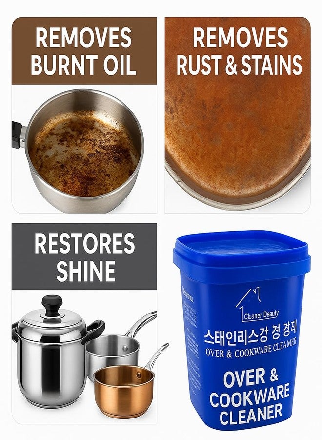 Hocimit Stainless Steel Cleaning Paste 500g Heavy Duty Rust Remover & Metal Polish for Cookware, Kitchen Sink & Utensils, Removes Burnt Stains, Grease & Tough Dirt, Multipurpose Metal Cleaner Cream - Image 5