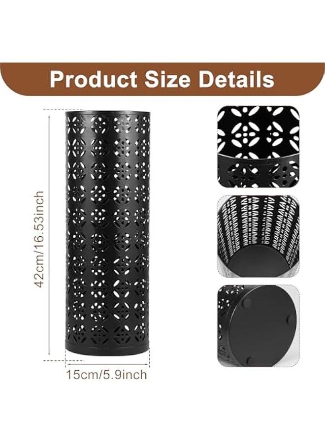 Generic - Metal Umbrella Holder, Round Umbrella Stand Rack, Decorative Umbrella Holder Bin, Freestanding Umbrella Holder Umbrella Basket Holder Stand Umbrella Storage Rack for Home Entryway Office Hotel 42×15 - Image 1