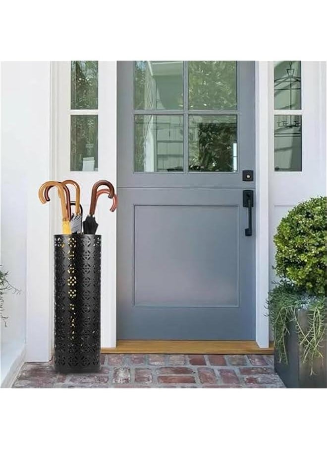 Generic - Metal Umbrella Holder, Round Umbrella Stand Rack, Decorative Umbrella Holder Bin, Freestanding Umbrella Holder Umbrella Basket Holder Stand Umbrella Storage Rack for Home Entryway Office Hotel 42×15 - Image 1