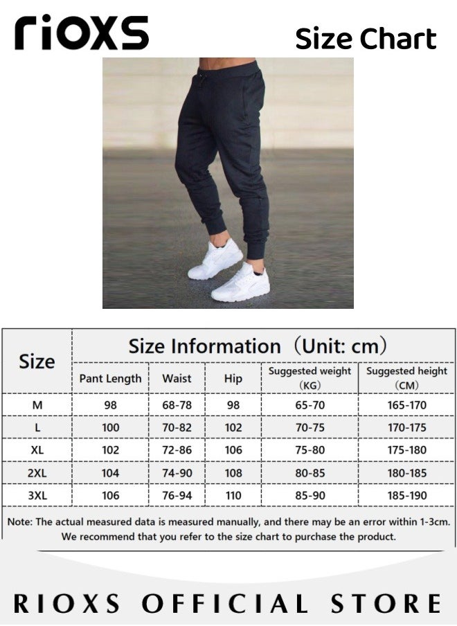 RIOXS - Men's Sports Pants, Casual Drawstring Sweatpants, Comfortable Joggers with Pockets, Jogging Tracksuit Bottoms, Suitable for Outdoor Activities and Daily Leisure - Image 1