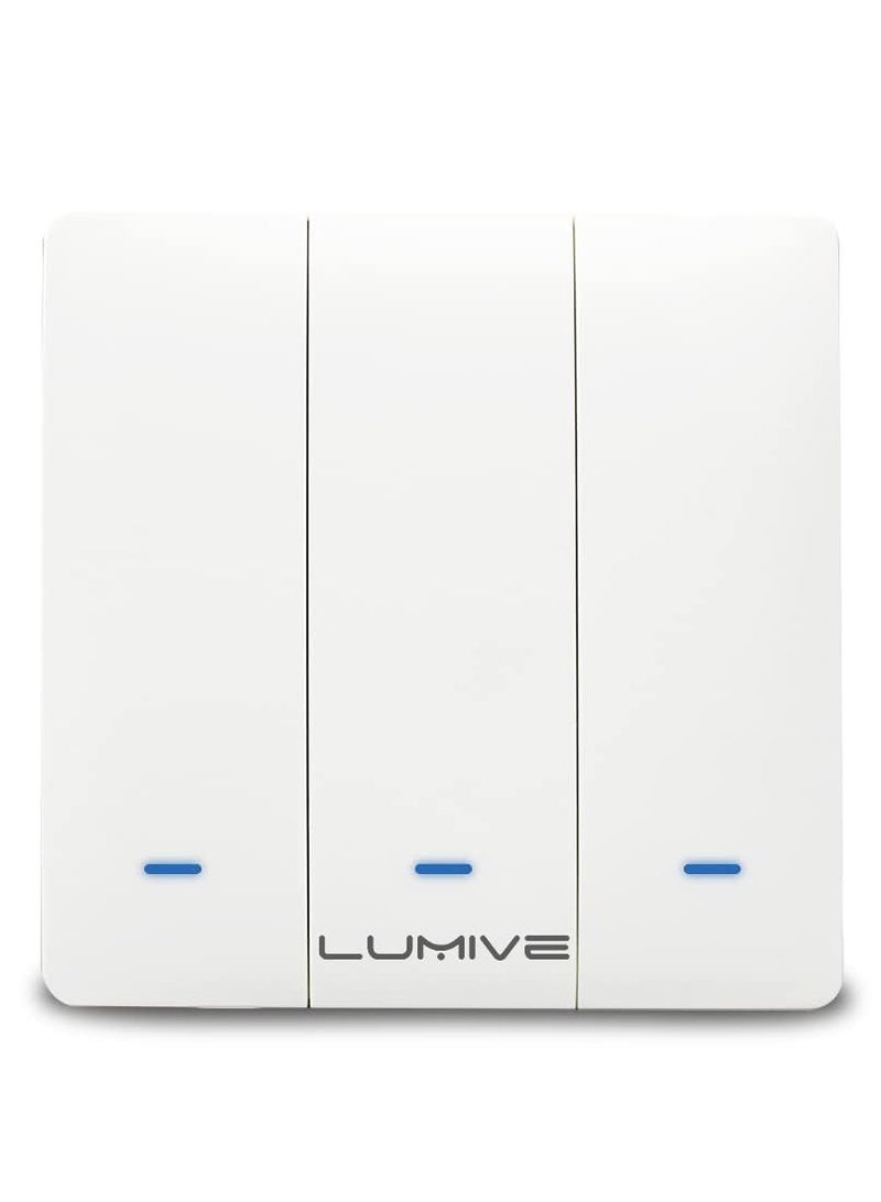 Lumive Smart Light Switch, 600W WiFi Switch with Voice Control, Timing and APP Control, Compatible with Alexa(Smart Switch (3G)(Push Button))