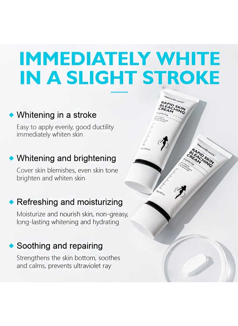 Vibrant Glamour - Rapid Skin Bleaching Cream，Brightening，Rapid whitening，Niacinamide & luminatefor Women and Men， Covers Skin Blemishes，Evens Skin Tone，Brightens And Whitens Skin Care (80g) - Image 1