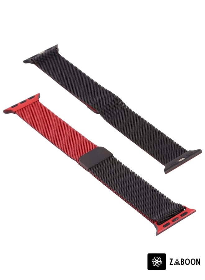 Zaboon Apple Watch Series 7 45mm / 6 & SE & 5 & 4 44mm / 3 & 2 & 1 42mm Milanese Gradient Stainless Steel Watch Band - Image 2