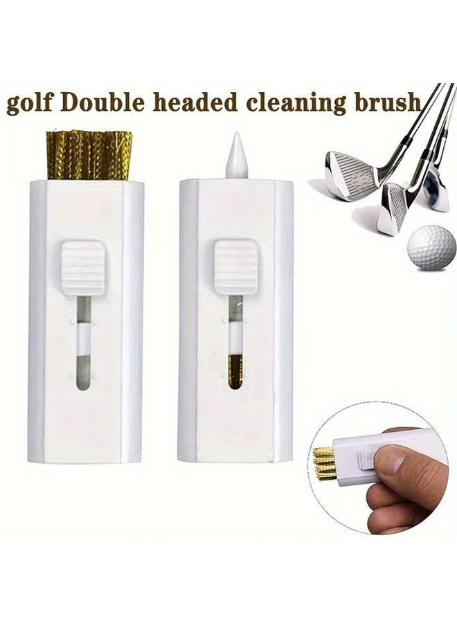 فرشاة تنظيف الجولف البيضاء ذات الرأس المزدوج: فرشاة رأس النادي وفرشاة رأس الكرة - Image 5