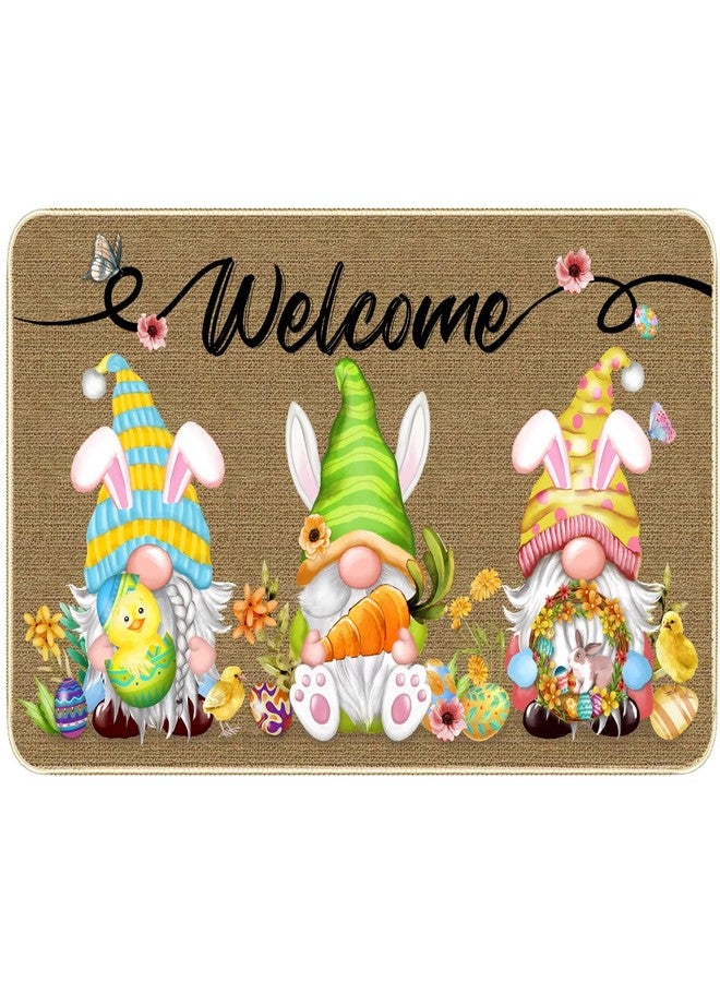 TREWAVE Easter Decorative Doormat, Easter Gnome Door Mat, Non Slip Rubber Backing Doormat Decoration for Outdoor Indoor, Entrance, Spring Floor Mat, 29 x 17 Inch - Image 1