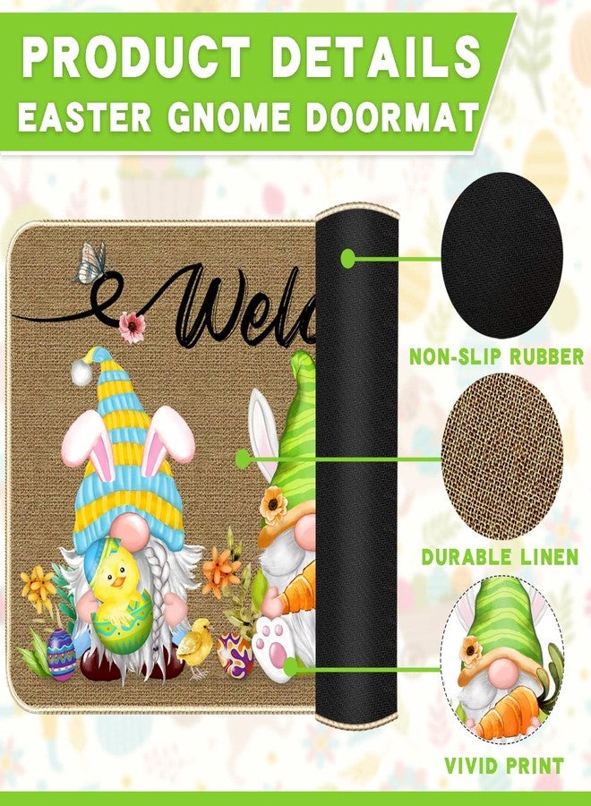 TREWAVE Easter Decorative Doormat, Easter Gnome Door Mat, Non Slip Rubber Backing Doormat Decoration for Outdoor Indoor, Entrance, Spring Floor Mat, 29 x 17 Inch - Image 4