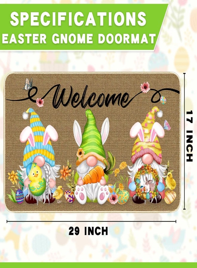 TREWAVE Easter Decorative Doormat, Easter Gnome Door Mat, Non Slip Rubber Backing Doormat Decoration for Outdoor Indoor, Entrance, Spring Floor Mat, 29 x 17 Inch - Image 2