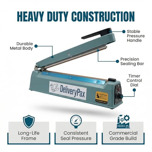 DELIVERYPAX Delivery Pax Sealing machine 12 inch Heavy Duty Heat Sealer| Sealing machine for food packets| Packet sealer machine | Packaging machine| Packing Machine| Paking Machine (300mm) - Image 3