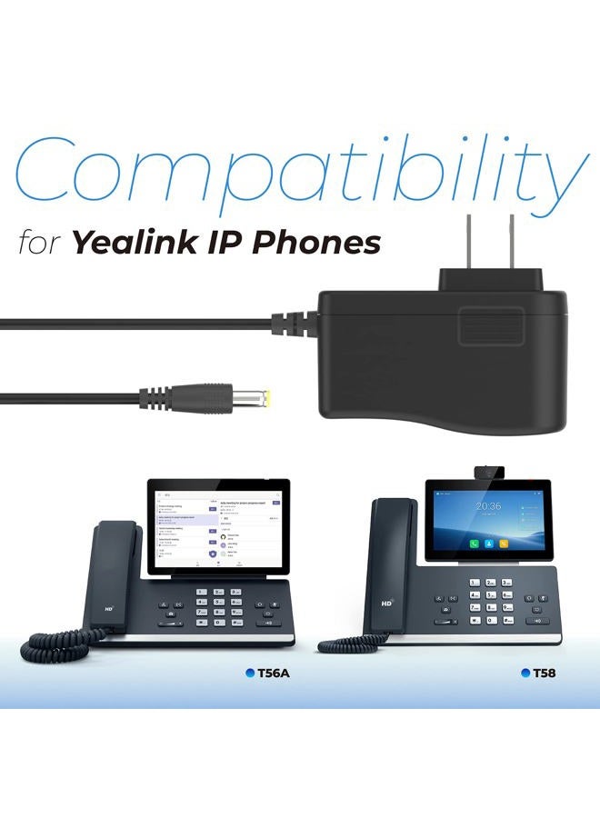 ANTOBLE Power Adapter Compatible with Yealink T54W Power Supply Yea-ps5v2000us Voip Telephone Adapters Home Phone Charger Replacement Part 5V 2A Power Charger for Yealink Phone Cord SIP Accessories - Image 5