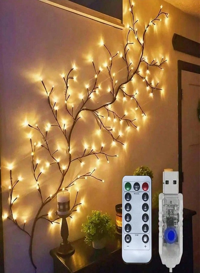 SRUSTEPY Enchanted Willow Vine 5.5Ft Vines for Room Decor with Remote, USB Vine LED Lights for Wall Home Decorations with 6 Clips, Yellow - Image 1