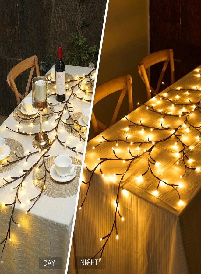 SRUSTEPY Enchanted Willow Vine 5.5Ft Vines for Room Decor with Remote, USB Vine LED Lights for Wall Home Decorations with 6 Clips, Yellow - Image 4