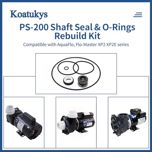 Koatukys PS-200 Shaft Seal and O-Ring Rebuild Kit Replacement for XP2, XP2E, AquaFlo, Flo-Master Series Pool Pump - Image 2