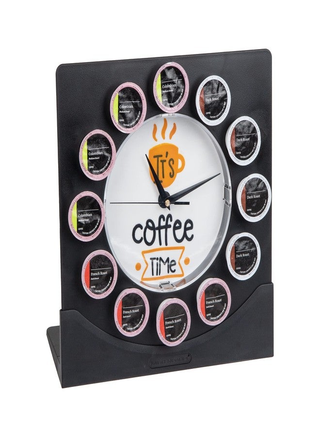 Mind Reader Single Serve Coffee Pod Clock, 12 Pod Capacity, Countertop or Wall Mount, 12.5" L x 4.25" W x 12.25" H, Black - Image 1