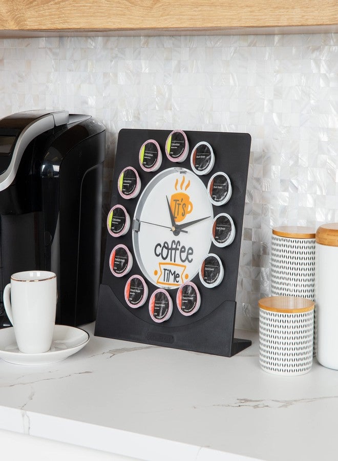 Mind Reader Single Serve Coffee Pod Clock, 12 Pod Capacity, Countertop or Wall Mount, 12.5" L x 4.25" W x 12.25" H, Black - Image 3