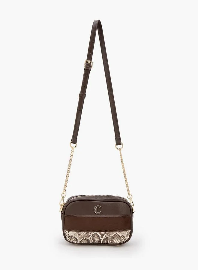 Le Confort Animal Print Crossbody Bag With Zip Closure