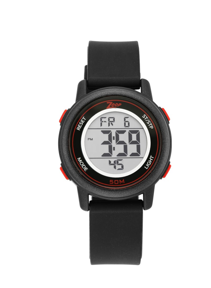 Zoop Digital Watch with Black Silicone Strap - Image 1