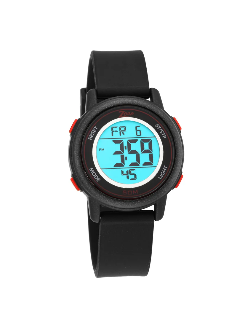 زوب Digital Watch with Black Silicone Strap