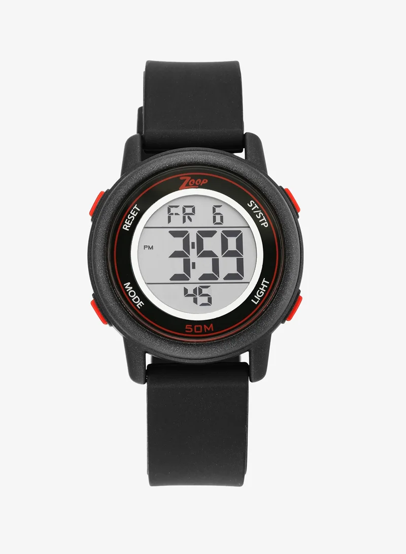 Zoop Digital Watch with Black Silicone Strap