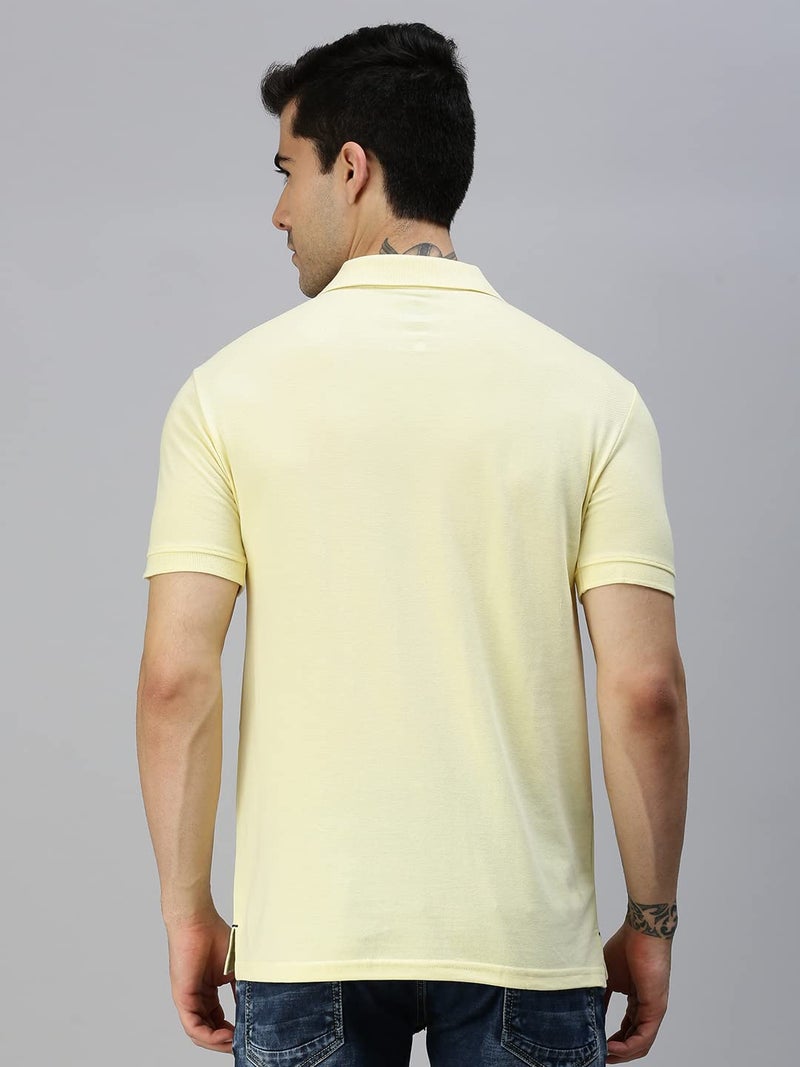 ONN Men's Canary Yellow Half Sleeves Polo Collar T-Shirt with Pocket(Size : X-Large) - Image 4