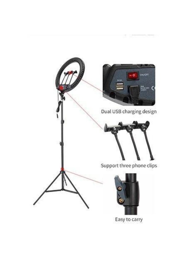 JMARY 21 Inch LED Ring Light with MT-75 Tripod Stand – Dimmable Beauty Ring Light for Photography, Makeup, YouTube, TikTok, Live Streaming, Adjustable Brightness & Color Temperature with Phone Holder & Remote - Image 3