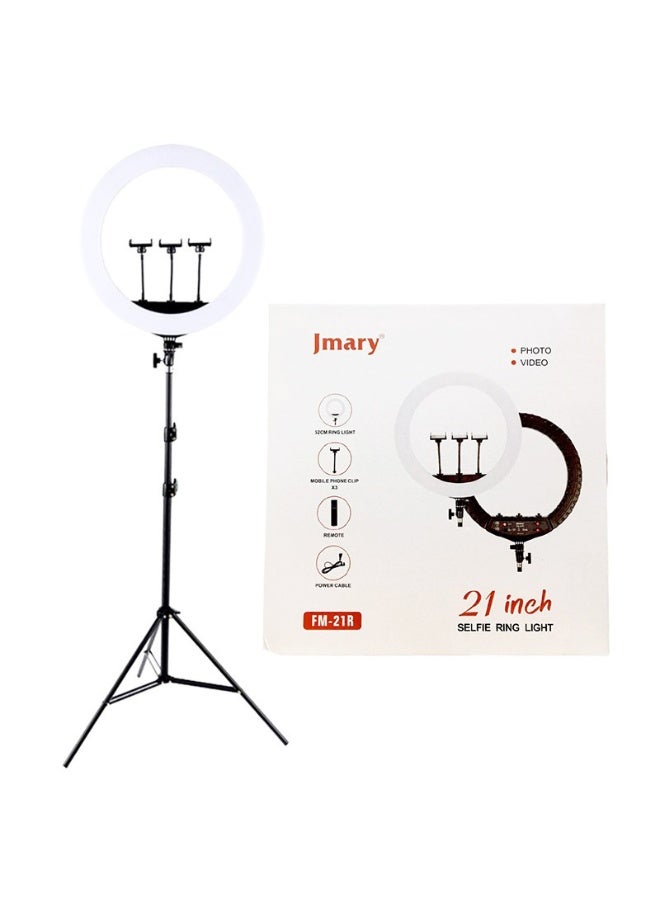 JMARY 21 Inch LED Ring Light with MT-75 Tripod Stand – Dimmable Beauty Ring Light for Photography, Makeup, YouTube, TikTok, Live Streaming, Adjustable Brightness & Color Temperature with Phone Holder & Remote - Image 1