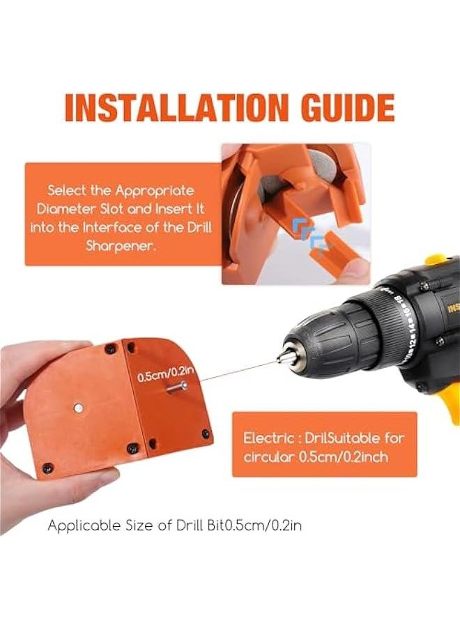 Generic Electric Drill Bit Sharpener, Sharpen All Bits (5/64''- 5/8''), Multiuse Grinding Tool for Portable Drill Grinder, Works with Electric Drills  - Image 4