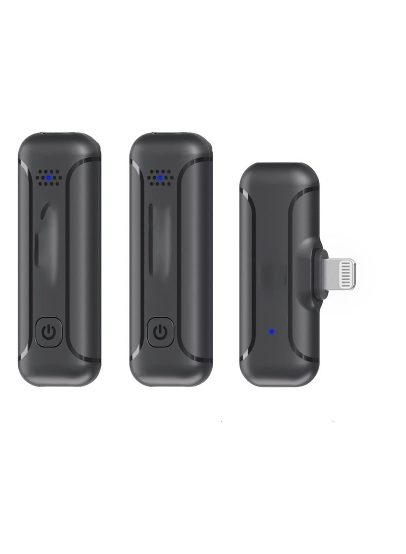 Captaintech Wireless Lavalier Microphone for iPhone iPad, 2.4GHz Plug Play Lapel Clip-on Mic for Interview Video Podcast Vlog YouTube Recording (2TX+RX) - Image 1