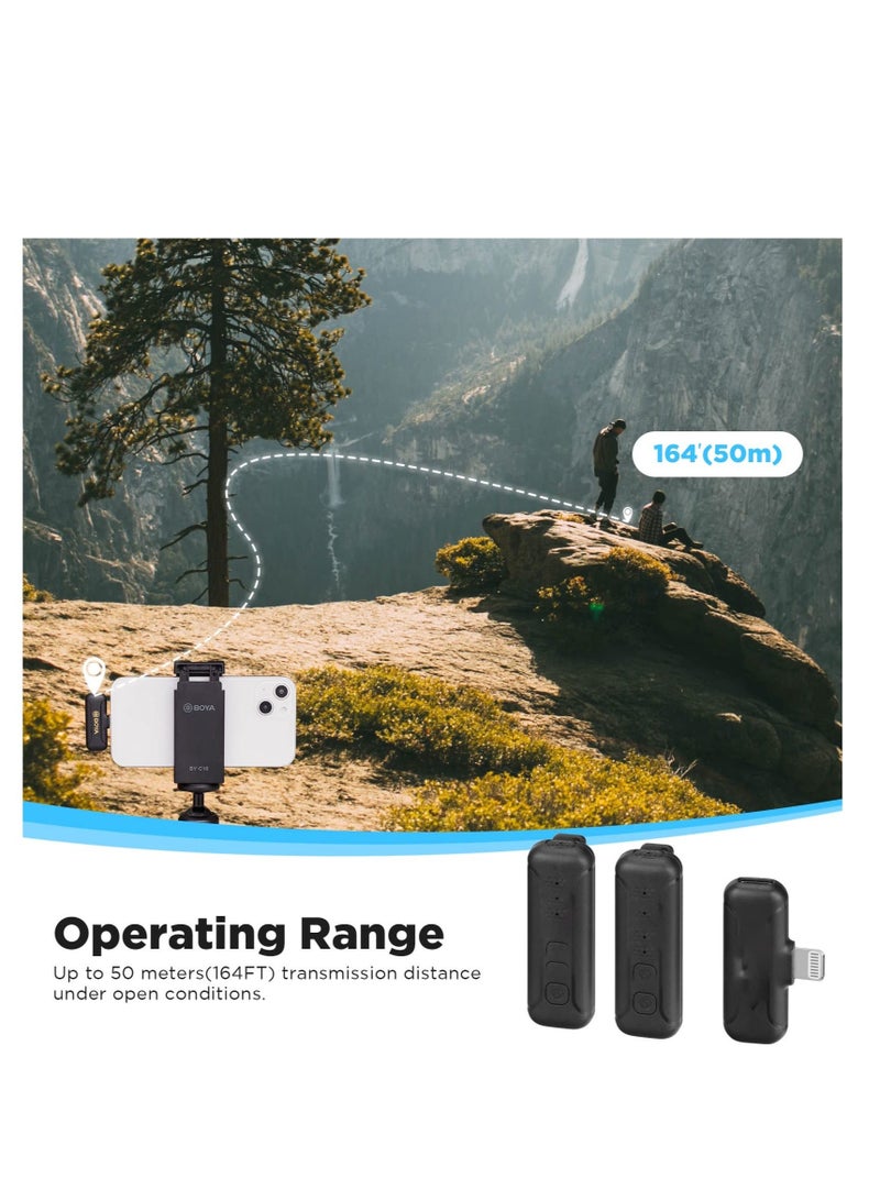 Captaintech Wireless Lavalier Microphone for iPhone iPad, 2.4GHz Plug Play Lapel Clip-on Mic for Interview Video Podcast Vlog YouTube Recording (2TX+RX) - Image 5