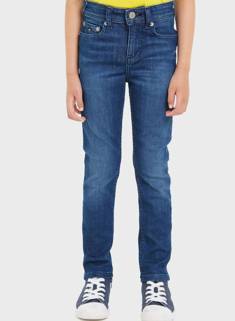 TOMMY HILFIGER Kids Dark Wash Straight Jeans