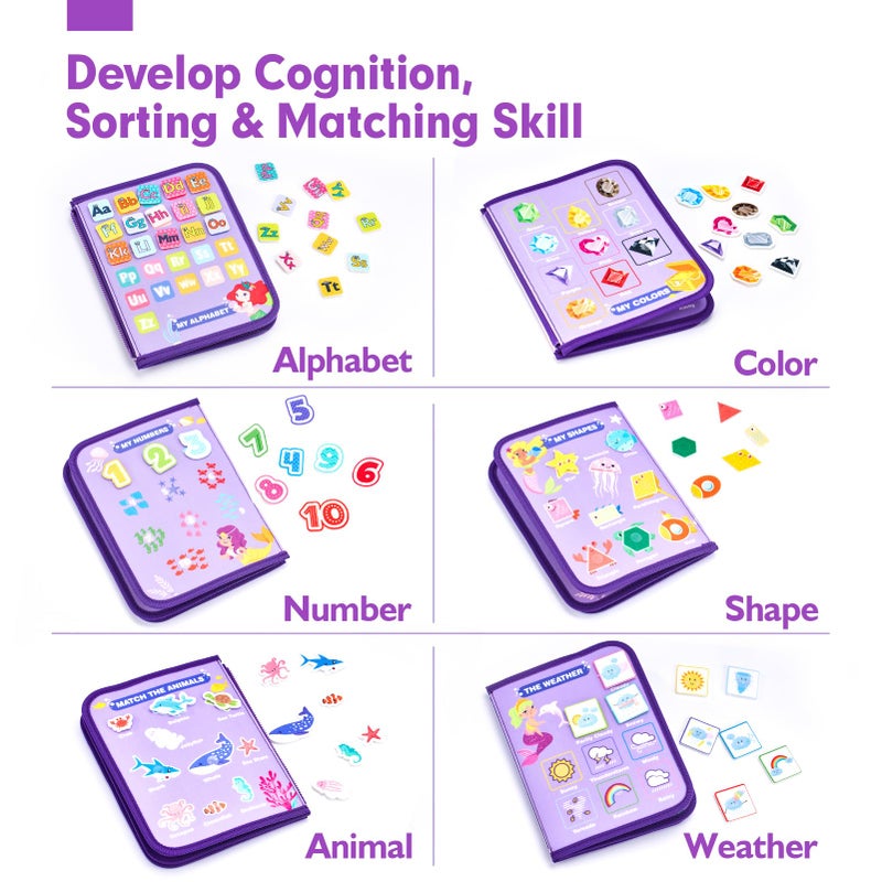 hahaland Busy Board Montessori Toys - 3 Year Old Girl Gifts Bithday Gift Ideas - 8 in 1 Preschool Learning Activities - Christmas Toddler Stocking Stuffers Gifts - Image 4