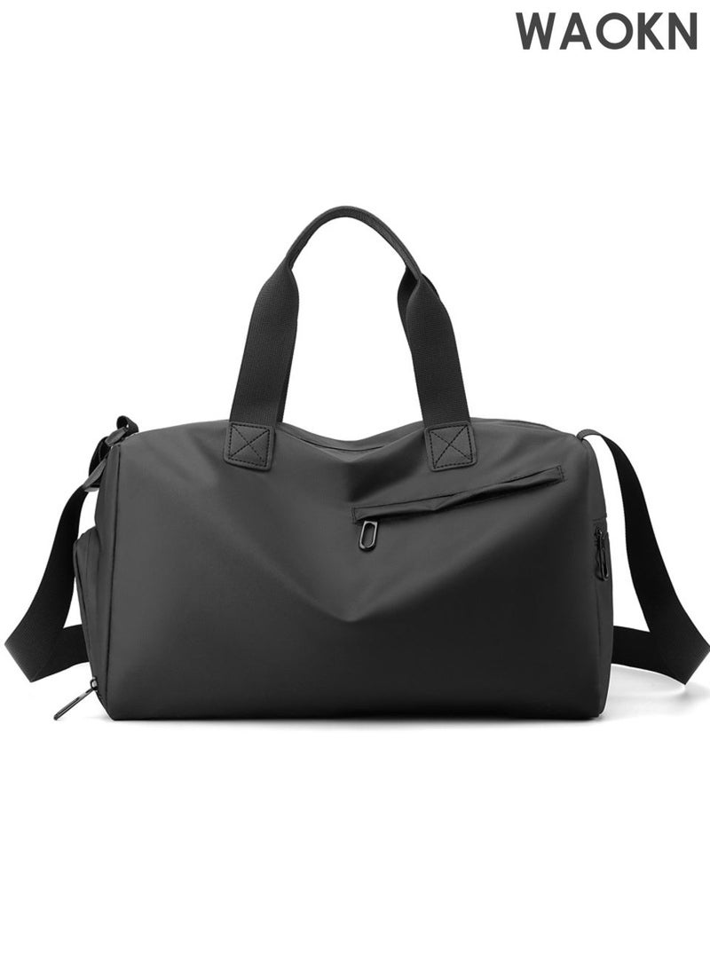 WAOKN Large capacity sports bag with shoe compartment and wet compartment, can be carried by hand or diagonally crossed, lightweight, waterproof, travel bag, sports training bag, fitness, swimming, travel, unisex, 20liters,classic sport. - Image 1