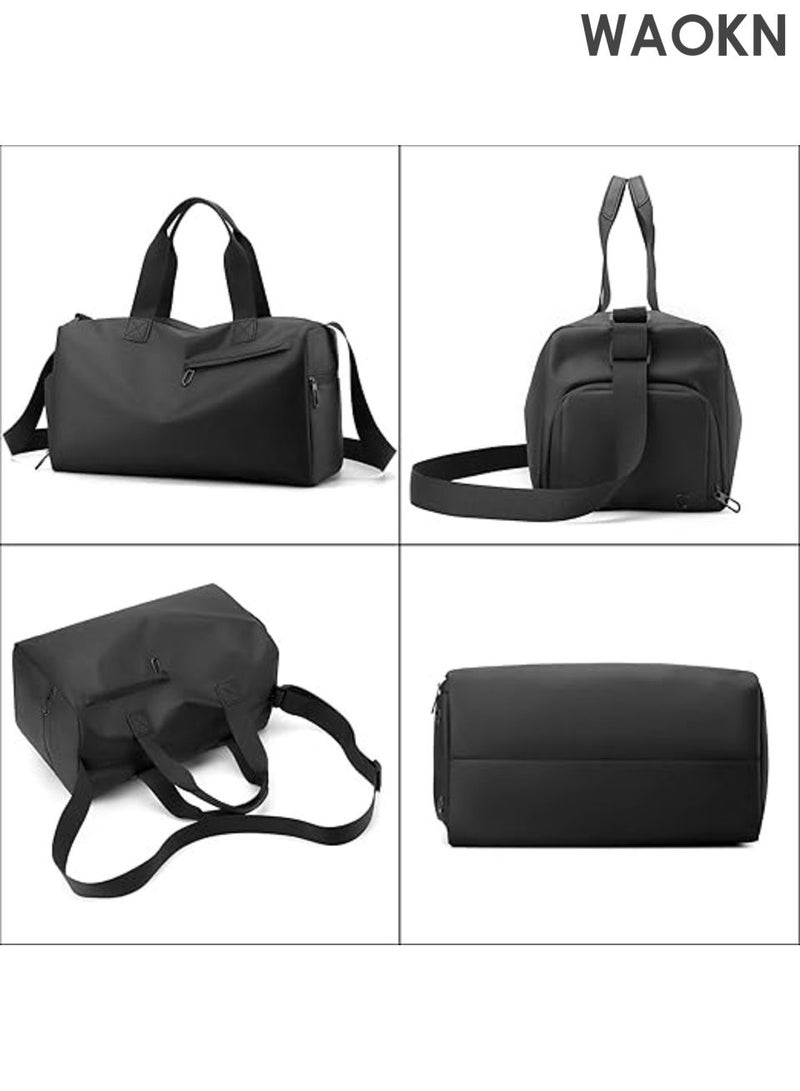 WAOKN Large capacity sports bag with shoe compartment and wet compartment, can be carried by hand or diagonally crossed, lightweight, waterproof, travel bag, sports training bag, fitness, swimming, travel, unisex, 20liters,classic sport. - Image 4