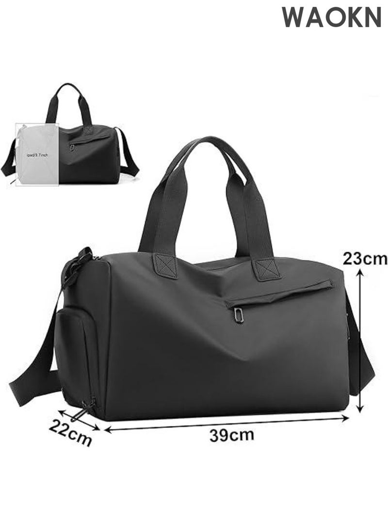 WAOKN Large capacity sports bag with shoe compartment and wet compartment, can be carried by hand or diagonally crossed, lightweight, waterproof, travel bag, sports training bag, fitness, swimming, travel, unisex, 20liters,classic sport. - Image 3