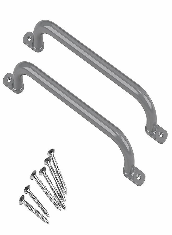 CHARMING TREASURES 48cm Long Metal Playground Safety Handle Monkey Bars for Kids Backyard (Pack of 2), Jungle Gym for Indoor Outdoor Playground Playset Handle Accessories for Playhouse, Grey - Image 1