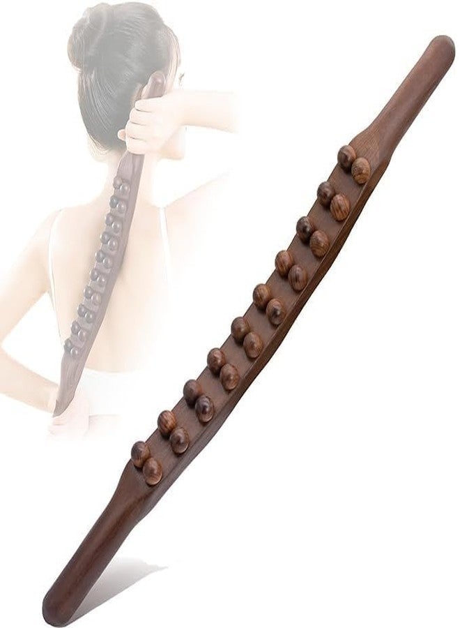 Acumart Wooden Massage Roller Stick with 20 Ball Points, Double Roller Gua Sha Therapy Tool for Body, Neck, Shoulder, Back Relief with Massage Oil Combo Pack - Image 3