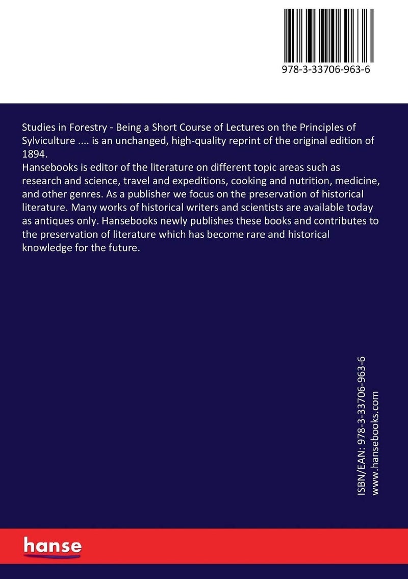 Studies in Forestry: Being a Short Course of Lectures on the Principles of Sylviculture .... - Image 2