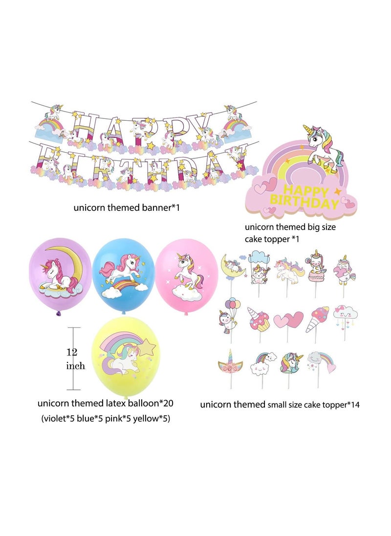 LA FIESTA Unicorn Birthday Party Decorations for Girls  - Image 2