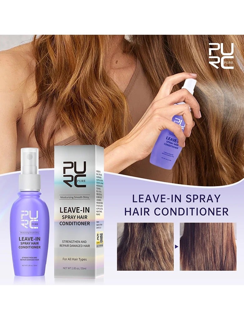 PURC Hair Conditioner Spray, Moisturizing Leave In Conditioner Spray Hair Mask, Nourishing Natural Fractionated Coconut Oil Hair Serum, Hair Loss Treatment Essence For Men And Women, (55ml) - Image 2