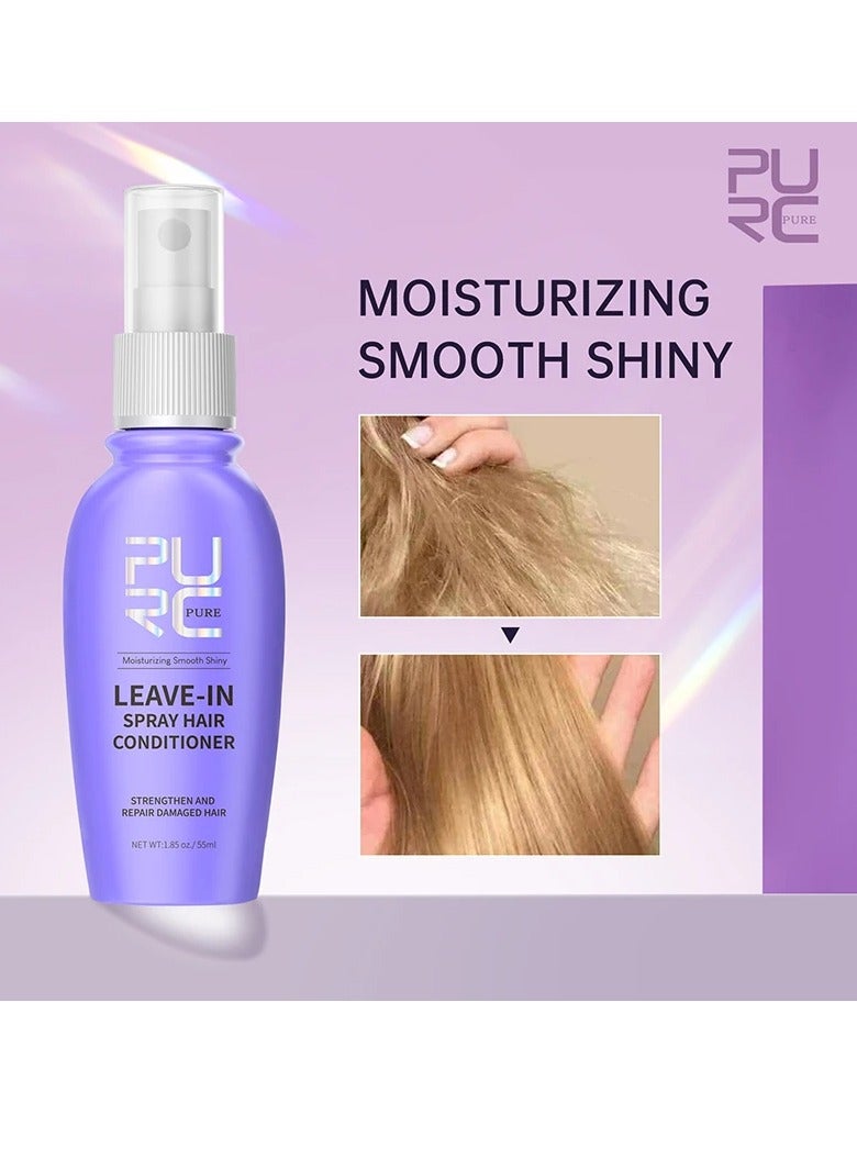 PURC Hair Conditioner Spray, Moisturizing Leave In Conditioner Spray Hair Mask, Nourishing Natural Fractionated Coconut Oil Hair Serum, Hair Loss Treatment Essence For Men And Women, (55ml) - Image 3