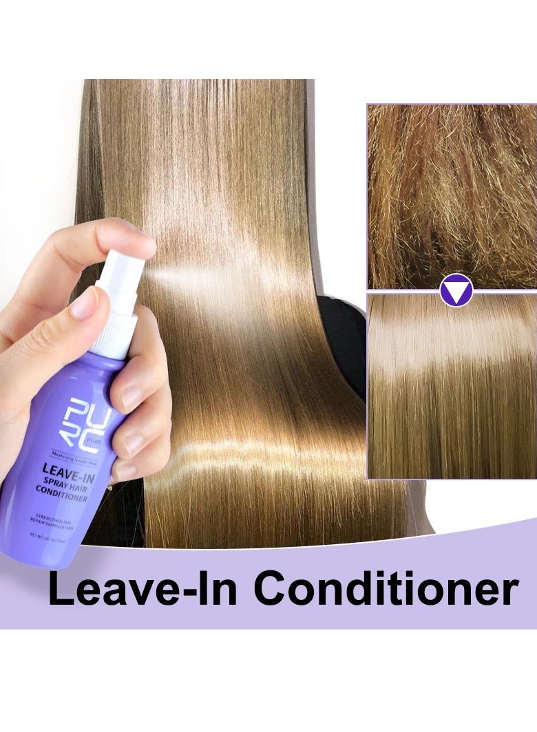 PURC Hair Conditioner Spray, Moisturizing Leave In Conditioner Spray Hair Mask, Nourishing Natural Fractionated Coconut Oil Hair Serum, Hair Loss Treatment Essence For Men And Women, (55ml) - Image 4