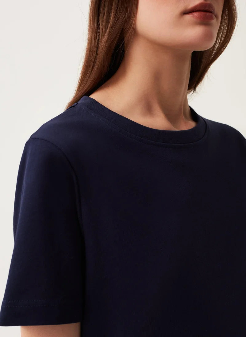 Ovs Ovs Cotton T-Shirt With Crew Neck