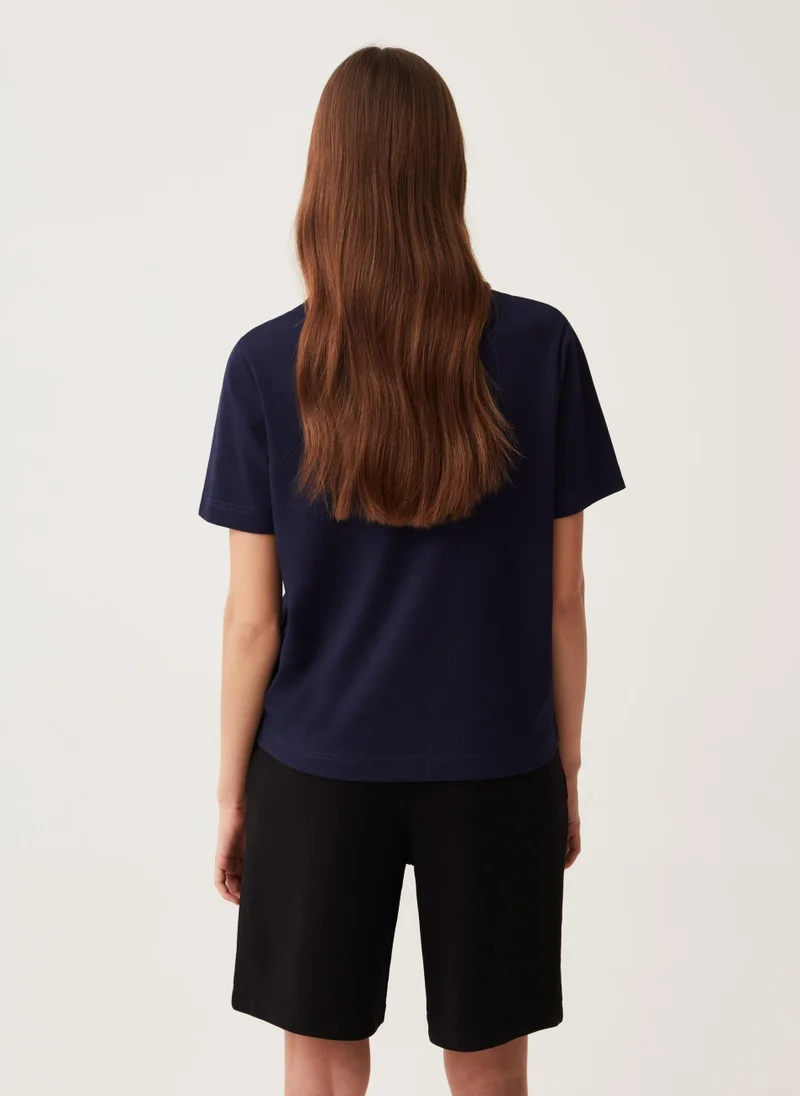 Ovs Ovs Cotton T-Shirt With Crew Neck